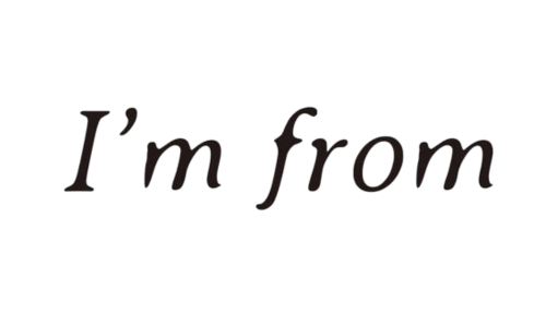 An artistic graphic featuring the text 'I'm from' on a dark background.
